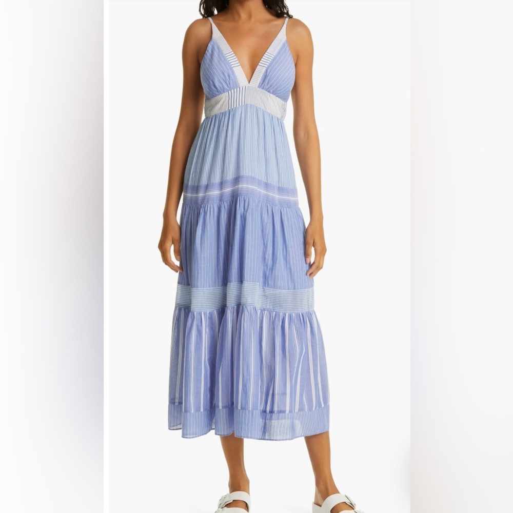 Gorgeous beach style dress, light and gauzy yet with lining that keeps its shape